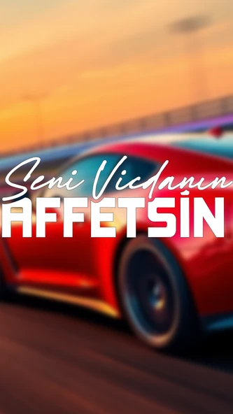 Seni Vicdanın Affetsin Yazı JDM Araba-Motosiklet Cam Etiket Sticker 24x8,4cm Beyaz Renk