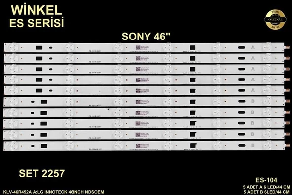 LCD LED-2257 TAKIM 10 LU-KLV-46R452A-ES104-WİNKEL - 1