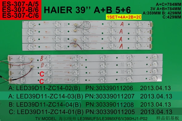 LCD LED-2383 TAKIM 8 Lİ-LE100S14FM-HK39D11-ZC14-303HK390032-39D11-ES-307-WİNKEL