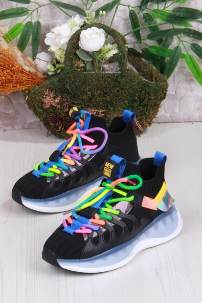Guja Karsu Rahat Esnek Özel Tasarım Renkli Bağcuklı Sneaker Kadın Ayakkabı - Resim 4