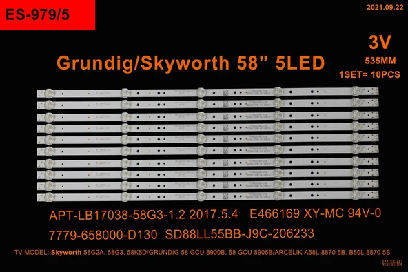 LCD LED-2307 TAKIM 10 LU-58GCU8900B-A58L8870-ES-979-WİNKEL