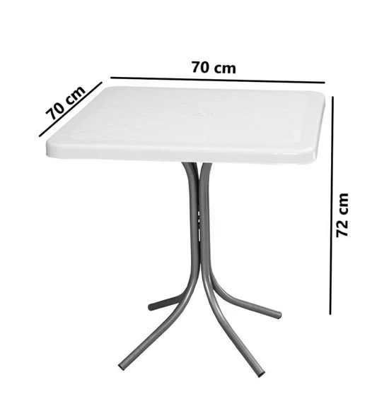 Omnipazar MT-CF870 Prima Fonte Plastik Kare Bahçe Balkon Masa 70x70 cm - 2