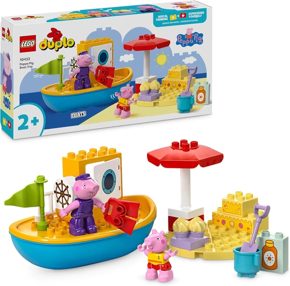 Lego Duplo Peppa Pig Tekne Gezisi 10432-2 Yaş Ve Üzeri Çocuklar Için Peppa Pig Minifigürü İçeren Eği ürün görseli 1