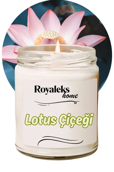 Doğal Özel Seri Kokulu Dekoratif Kavanoz Mum 210 cc - Lotus Esansı - RYL