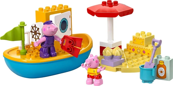 Lego Duplo Peppa Pig Tekne Gezisi 10432-2 Yaş Ve Üzeri Çocuklar Için Peppa Pig Minifigürü İçeren Eği - Resim 2