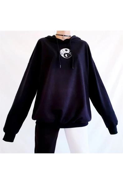 Ying-yang Kapüşonlu Sweatshirt - Resim 4