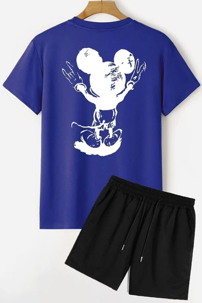 Sırt Baskılı Şort T-shirt Eşofman Takımı