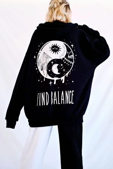 Ying-yang Kapüşonlu Sweatshirt