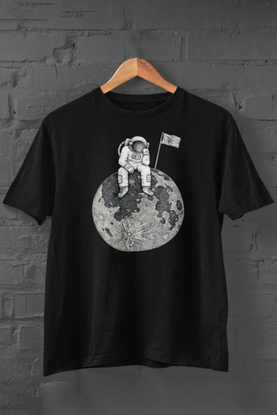 Flag Astronot Baskılı Tshirt