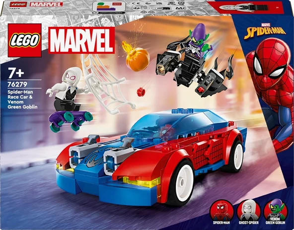 Lego Marvel Örümcek Adam Yarış Arabası Ve Venom Green Goblin 76279 – 7 Yaş Ve Üzeri Süper Kahraman S - Resim 3