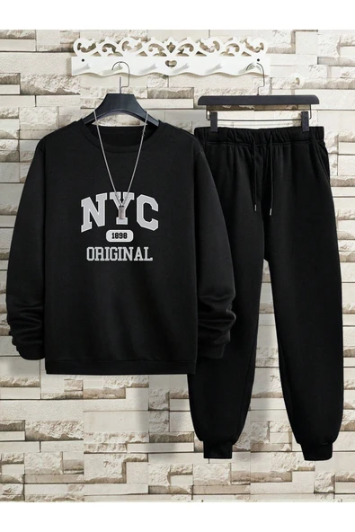 NYC Baskılı Baskılı Eşofman Takımı