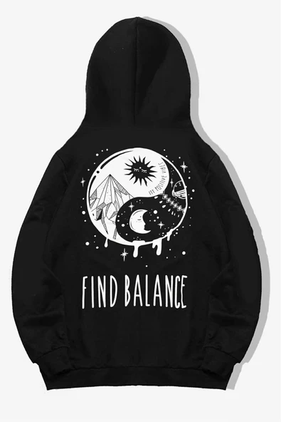 Ying-yang Kapüşonlu Sweatshirt - Resim 3