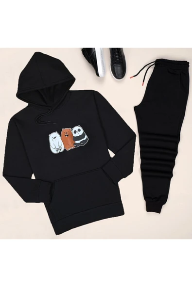 Siyah Panda Eşofman Takımı