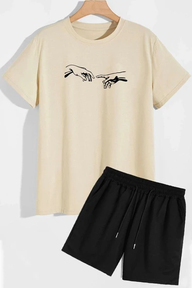 Rahat Tasarım Michelangelo Şort T-shirt Eşofman Takımı - Resim 2