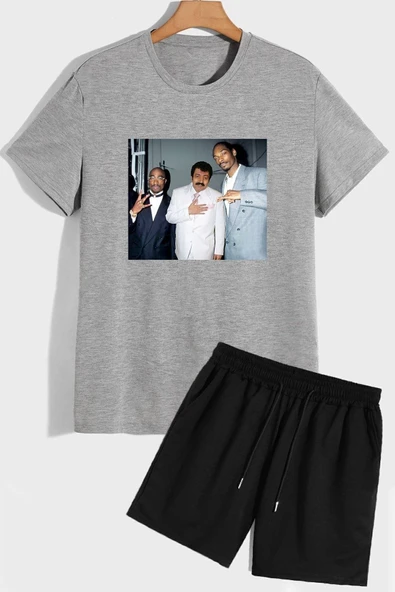 Müslüm Baskılı Şort T-shirt Eşofman Takımı