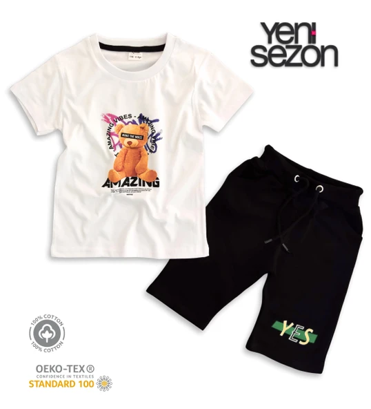 Triliya Pamuklu Unisex Çocuk Kapri Takımı (Cepli & Kordonlu, 3-12 Yaş) TRL-26 - 5