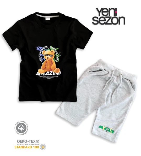 Triliya Pamuklu Unisex Çocuk Kapri Takımı (Cepli & Kordonlu, 3-12 Yaş) TRL-26 - 6