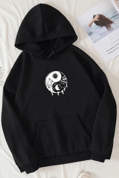 Ying-yang Baskılı Sweatshirt - 4
