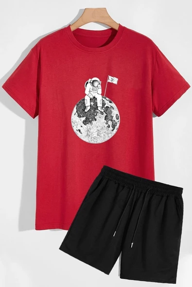 Uzay Temalı Şort T-shirt Eşofman Takımı - 6