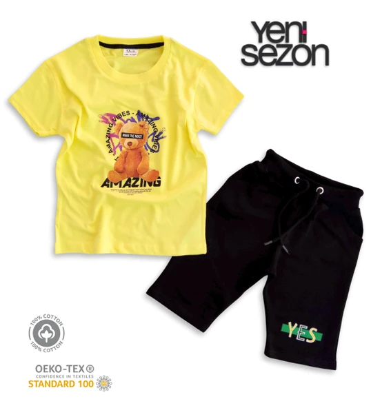 Triliya Pamuklu Unisex Çocuk Kapri Takımı (Cepli & Kordonlu, 3-12 Yaş) TRL-26 - 9