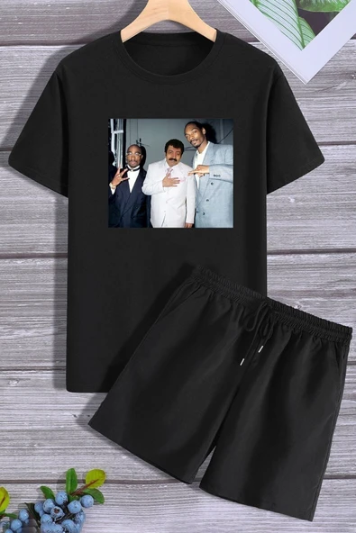 Müslüm Baskılı Şort T-shirt Eşofman Takımı - Resim 3