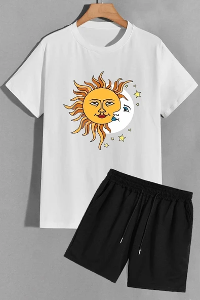 Evren Temalı Şort T-shirt Eşofman Takımı