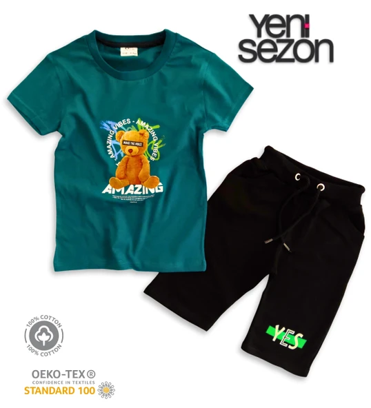 Triliya Pamuklu Unisex Çocuk Kapri Takımı (Cepli & Kordonlu, 3-12 Yaş) TRL-26