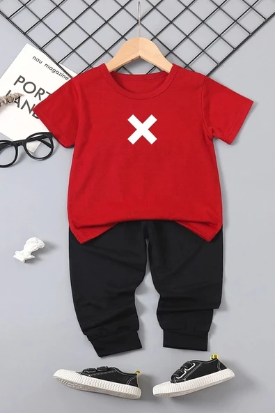 Çocuk X Baskılı Alt - Üst Eşofman Takımı