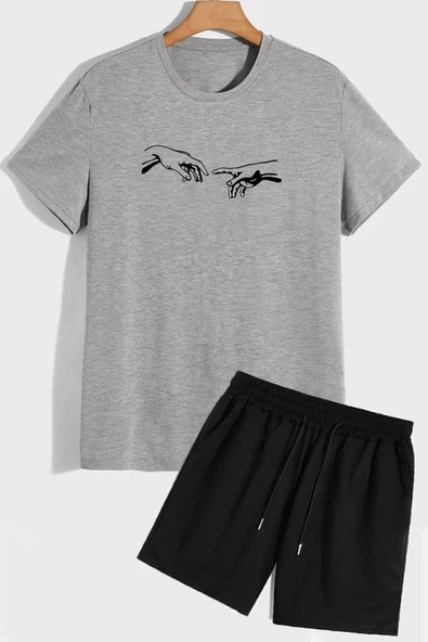 Rahat Tasarım Michelangelo Şort T-shirt Eşofman Takımı