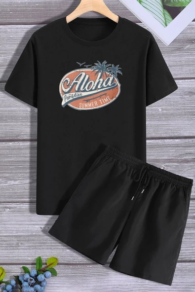 Aloha Şort T-shirt Eşofman Takımı - Resim 10