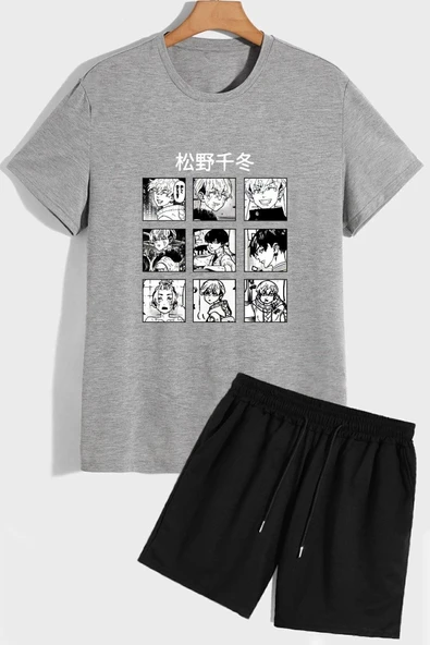 Anime Şort T-shirt Eşofman Takımı - Resim 5