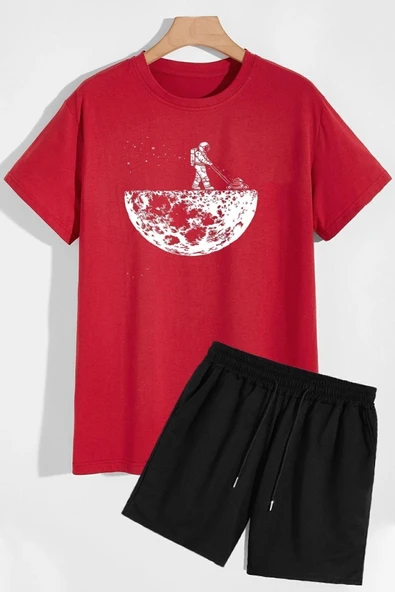 Uzay Temalı Şort T-shirt Eşofman Takımı