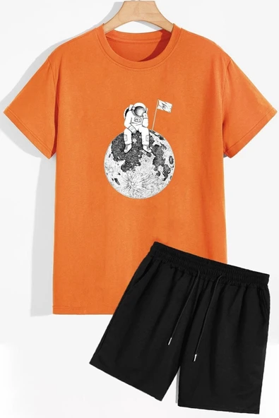 Uzay Temalı Şort T-shirt Eşofman Takımı - 3