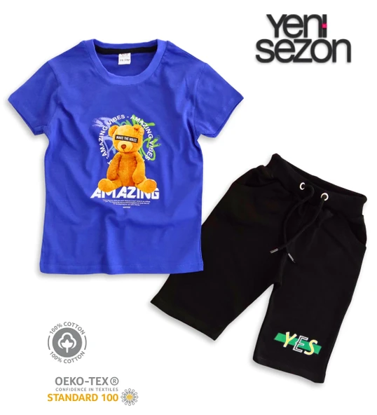 Triliya Pamuklu Unisex Çocuk Kapri Takımı (Cepli & Kordonlu, 3-12 Yaş) TRL-26 - 2