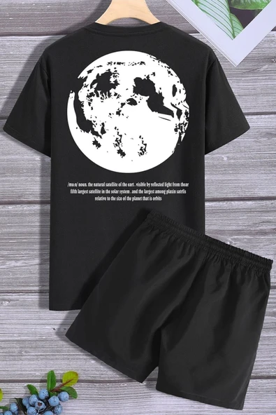 Evren Temalı Şort T-shirt Eşofman Takımı - Resim 4