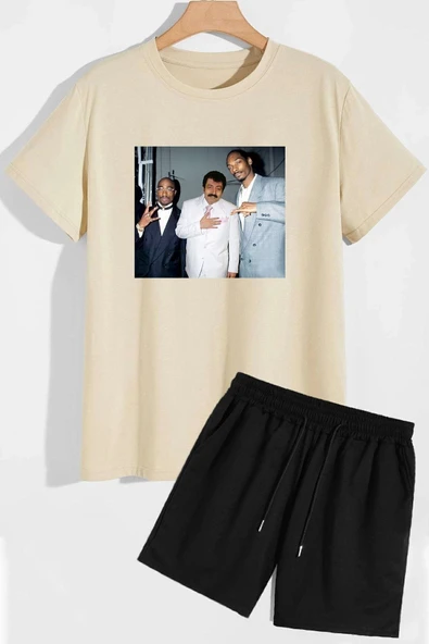 Müslüm Baskılı Şort T-shirt Eşofman Takımı - Resim 7