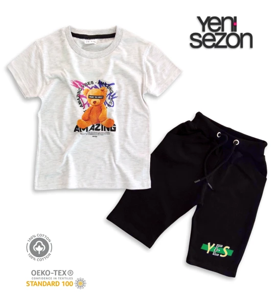 Triliya Pamuklu Unisex Çocuk Kapri Takımı (Cepli & Kordonlu, 3-12 Yaş) TRL-26 - 3