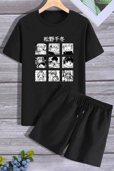 Anime Şort T-shirt Eşofman Takımı - Resim 3