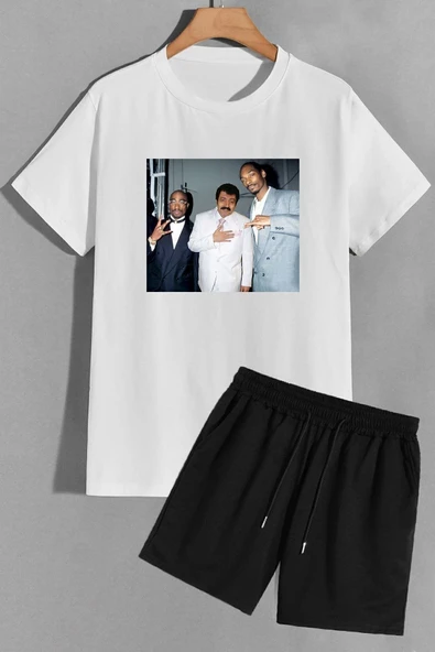 Müslüm Baskılı Şort T-shirt Eşofman Takımı - Resim 5