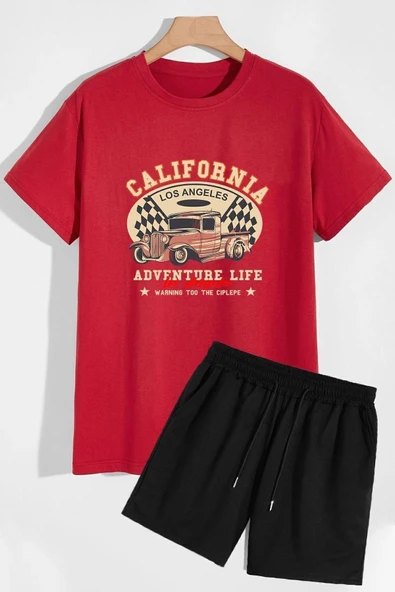 California Şort T-shirt Eşofman Takımı - Resim 5