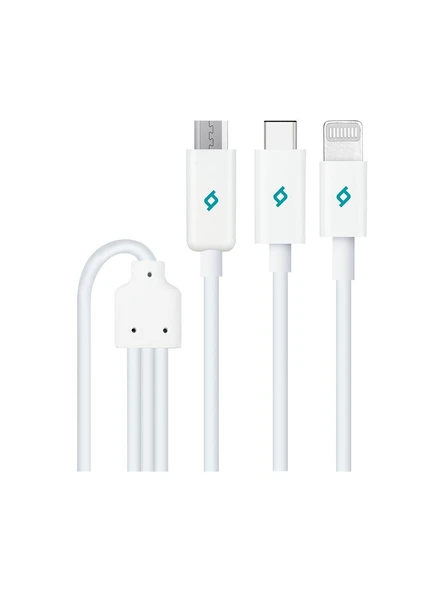 TTEC 2DK7521 Trio Şarj Kablosu USB-A - USB-C / Lightning / Micro USB Beyaz