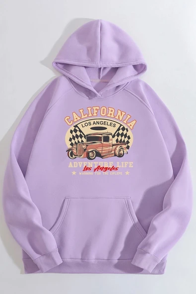 California Baskılı Kapüşonlu Sweatshirt