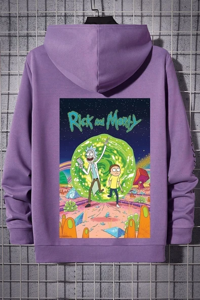 Rick And Morty Baskılı Sweatshirt - Resim 4
