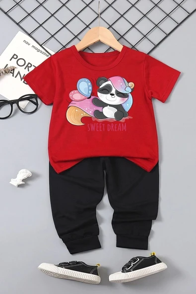 Çocuk Sweet Dream Panda Alt - Üst Eşofman Takımı ürün görseli
