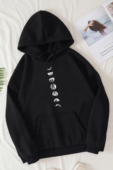 Moon Phases Baskılı Sweatshirt - Resim 10
