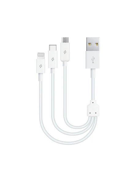 TTEC 2DK13 MiniCable Trio 30cm Şarj Kablosu USB-A - USB-C / Lightning / Micro USB