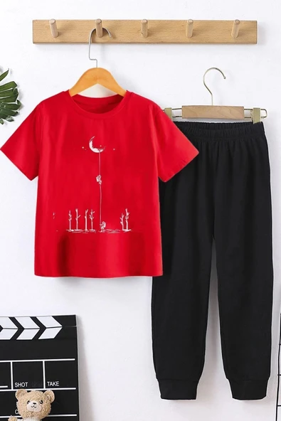 Çocuk Uzay Temalı Alt - Üst Eşofman Takımı