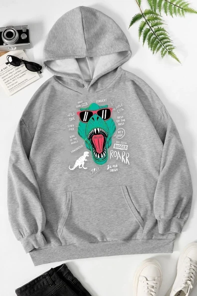 T - Rex Baskılı Sweatshirt - 7