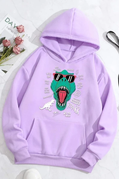 T - Rex Baskılı Sweatshirt