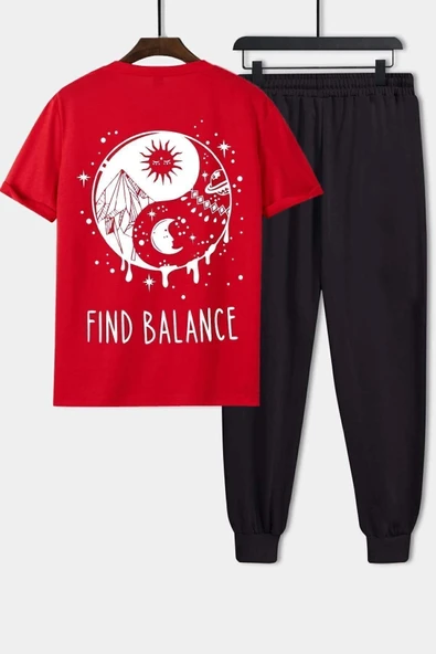 Yin & Yang Baskılı 2'li Eşofman Takımı